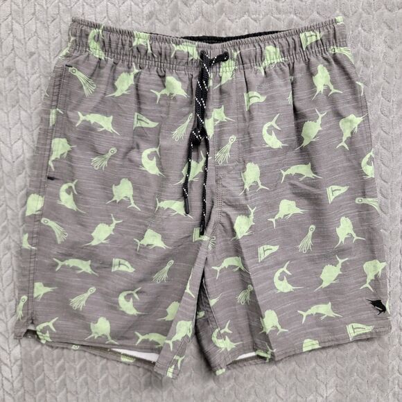 Salt Life Live Salty Mens Size‎ Medium Shorts Swim Trunks Pockets Gray Green - Picture 1 of 12